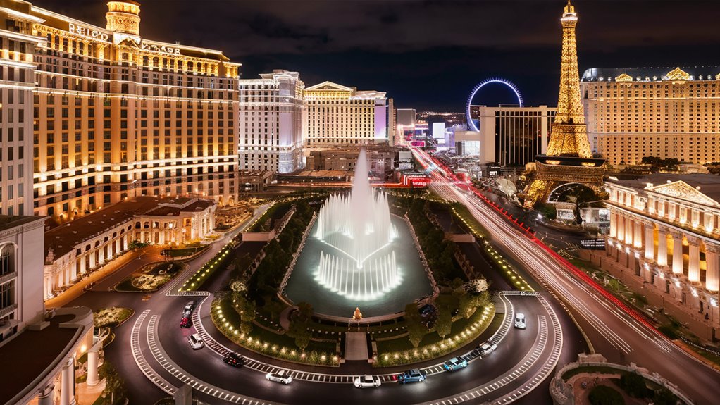 bright desert casino lights