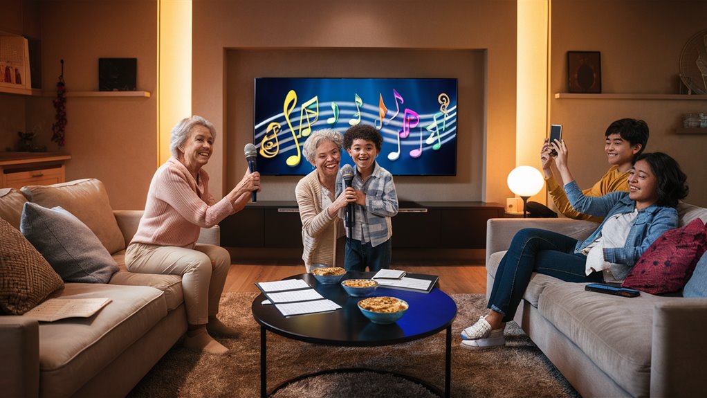 group singing popular music together