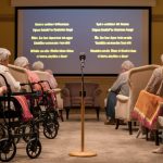 elderly singing happy environment