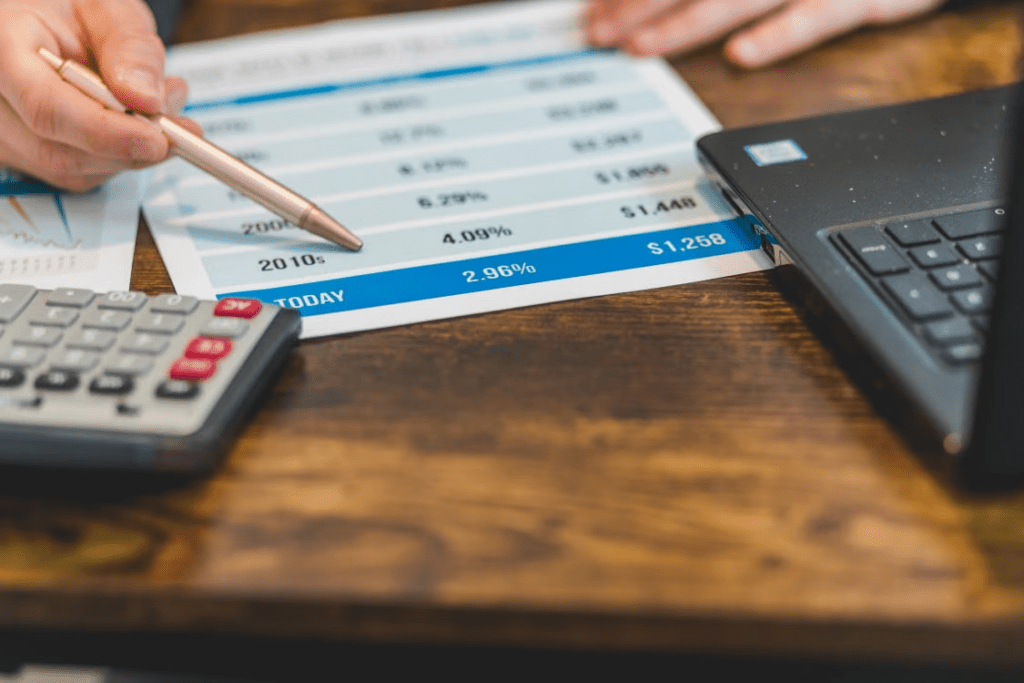 Financial spreadsheet tracking dividend payments and long-term investment returns.
